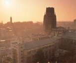 Sunset over university