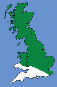 British distribution of the greater horseshoe bat