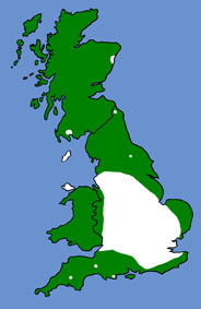 British distribution of Leisler's Bat